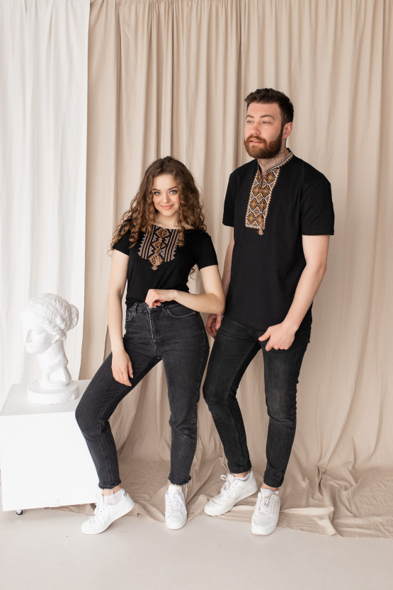 Футболки вишиванки для пари Гуцульські | mf077/jf0652