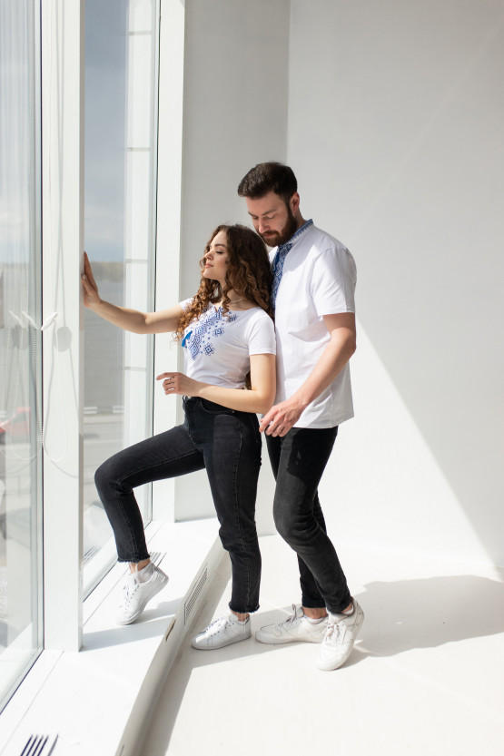 Футболки вишиванки для пари Карпатський орнамент | mf098/jf062