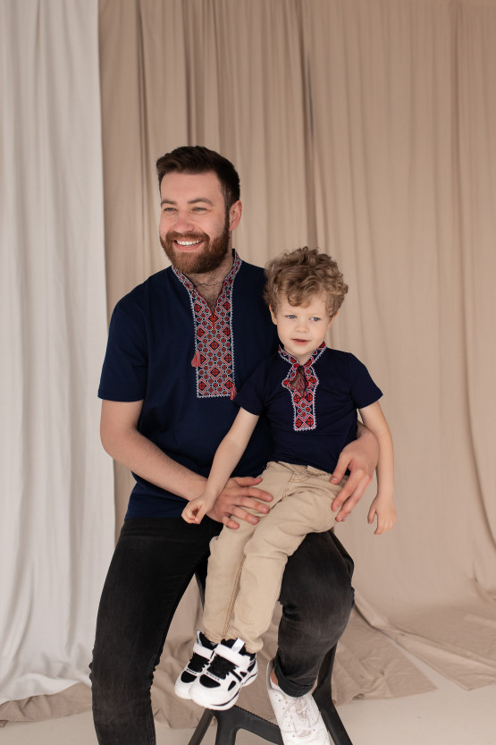 Футболки з вишивкою тато-син Козацька | mf147/df147