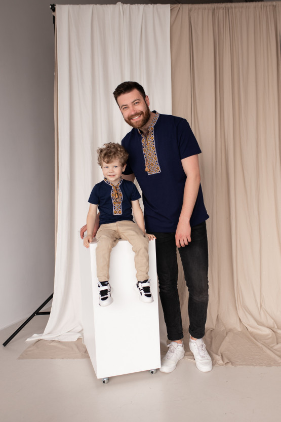 Футболки з вишивкою тато-син Козацька | mf148/df148