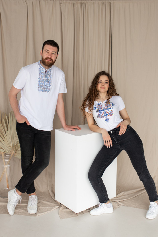 Футболки вишиванки для пари Елегія | mf162/jf093