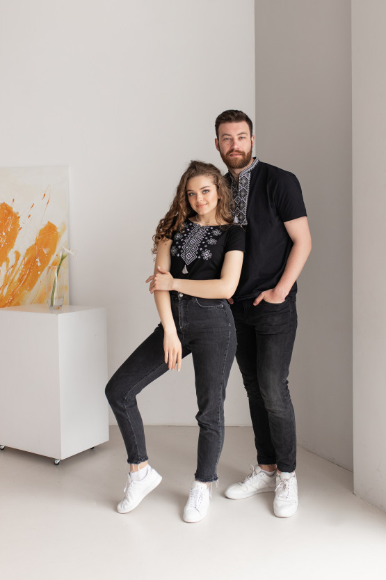 Футболки вишиванки для пари Карпатський орнамент | mf177/jf012