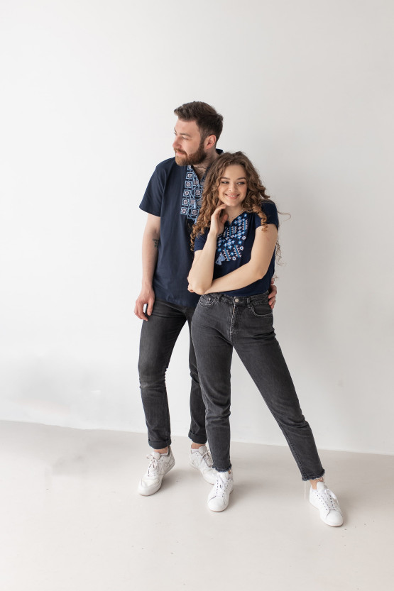 Футболки вишиванки для пари Зоряне сяйво | mf187/jf122