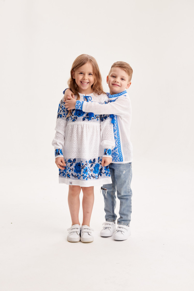 Дитячий комплект в'язаних вишиванок Світанок | vl1002/vl1004