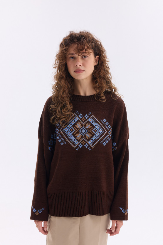 В'язаний джемпер Етно | vj1345