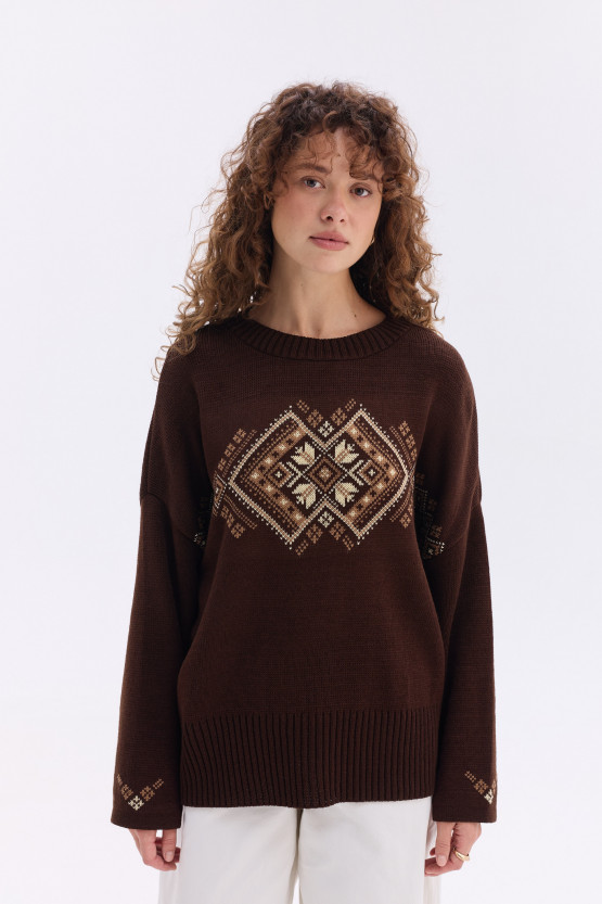 В'язаний джемпер "Етно" | vj1348