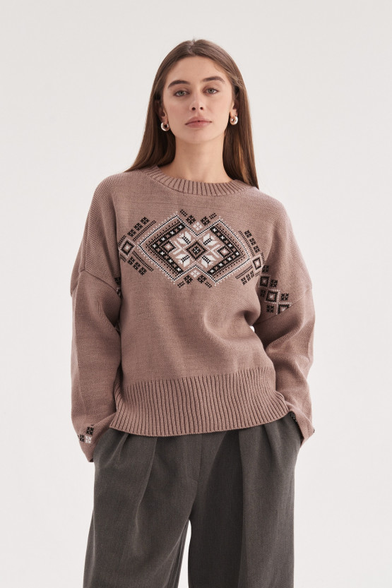 В'язаний джемпер Етно | vj5194