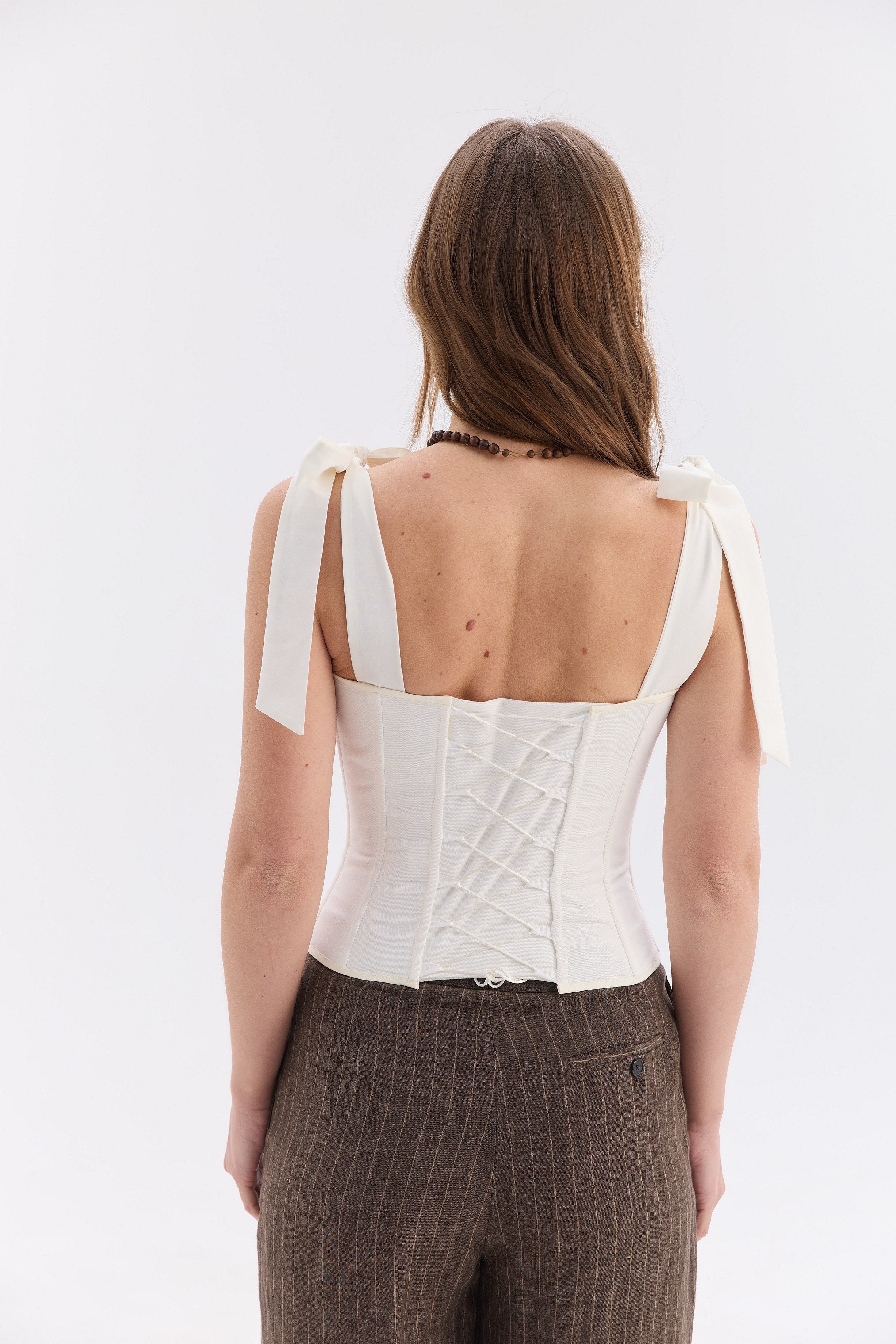 Вишитий жіночий топ зі шнурівкою Оксамит